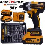Немски Акумулаторен Ударен Гайковерт KraftWorld безчетков 36V, 8A + 35 Части Бонус